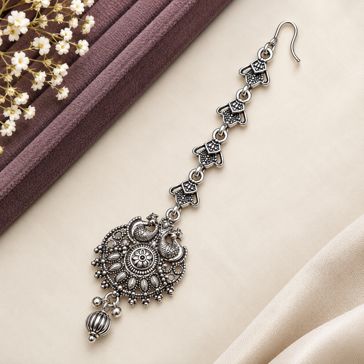 Peacock Design Mang Tikka for Women