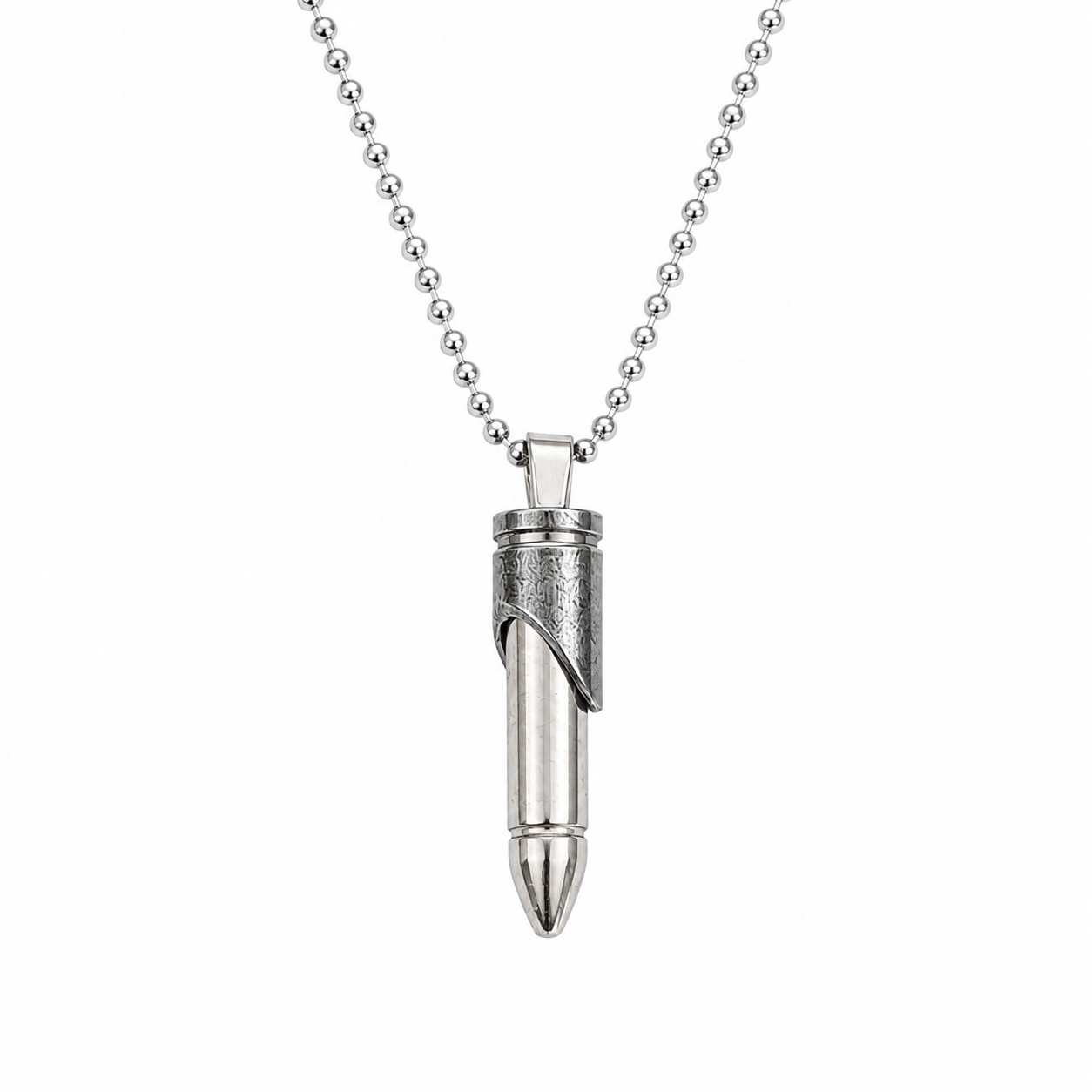 Bullet Pendant Necklace for Men & Boys with Ball Chain