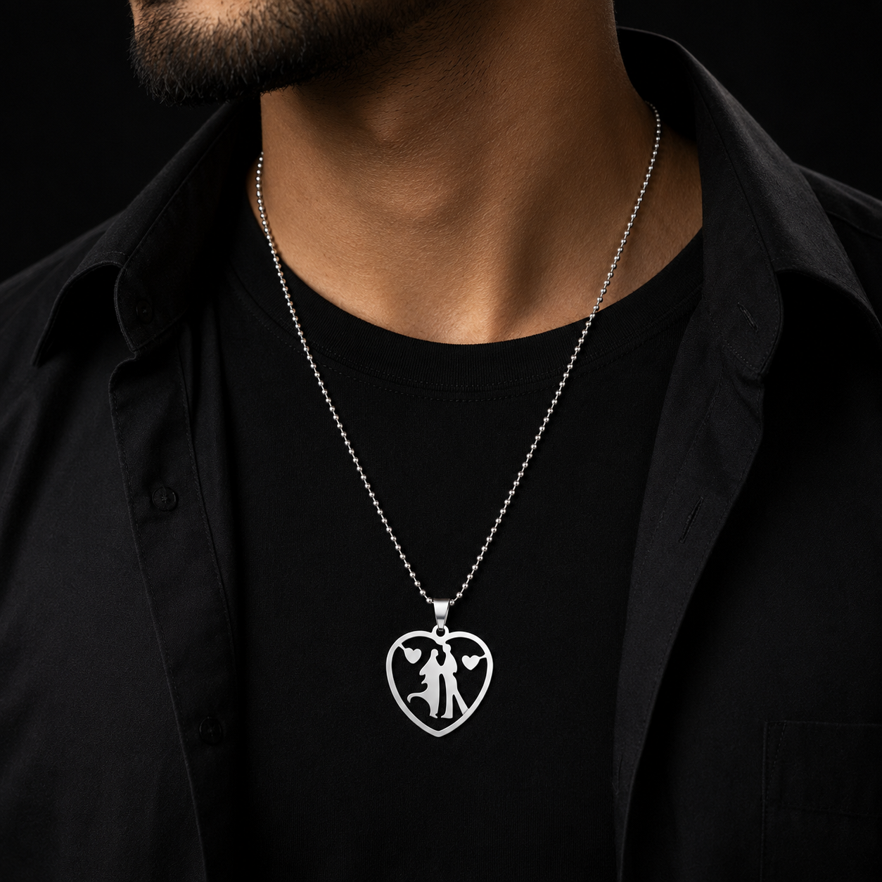 Heartshape Style Couple Pendant for Him and Her