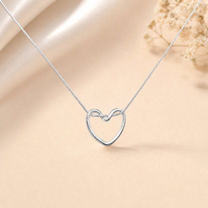 18K Gold Plated Twisted Heart Pendant Necklace (Anti Tarnish)