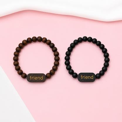 Round Natural Beaded Friendship Day Bracelets for Kids, Boys & Girls
