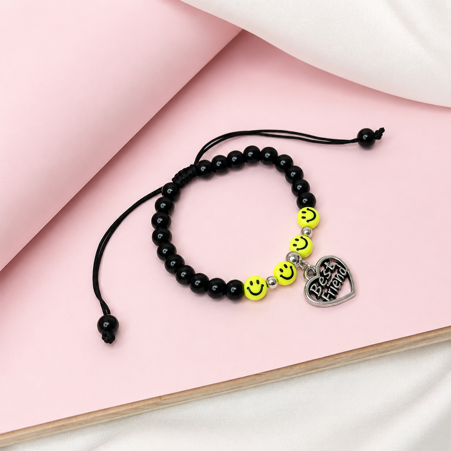Neon Smiley Beaded Friendship Day Bracelets for Kids, Boys & Girls