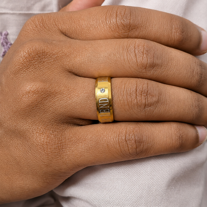 Classic Best Friend inscribed Band Ring With AD Stone for Men & Women
