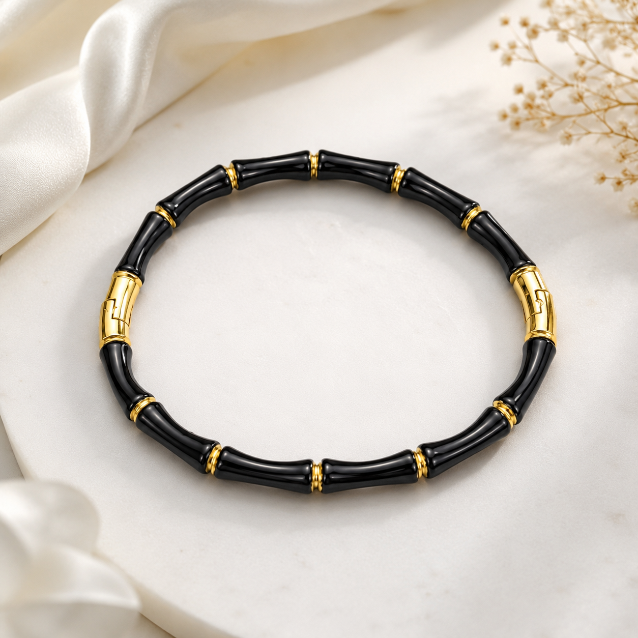 Stainless Steel Bamboo Design Bangle Bracelet for Girls & Women's