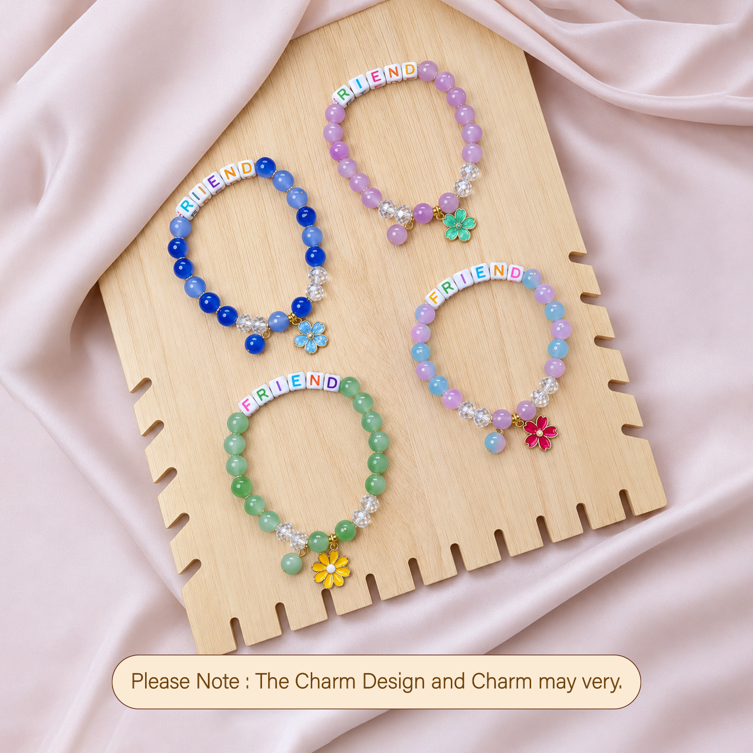 Colorful Flower Charm Friendship Day Bracelets for Kids, Boys & Girls