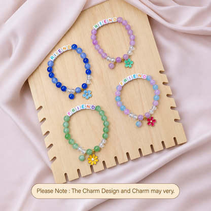 Colorful Flower Charm Friendship Day Bracelets for Kids, Boys & Girls