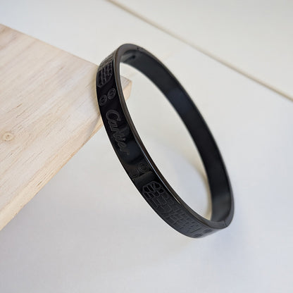 Cartier Brand Inspired Black Stainless Steel Bracelet For Men