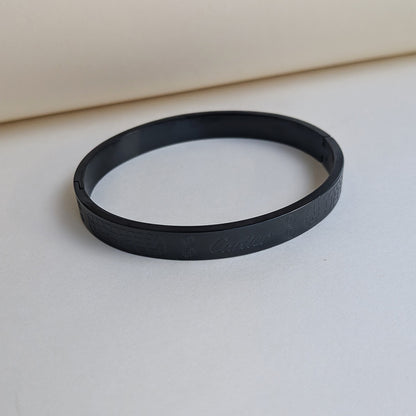 Cartier Brand Inspired Black Stainless Steel Bracelet For Men