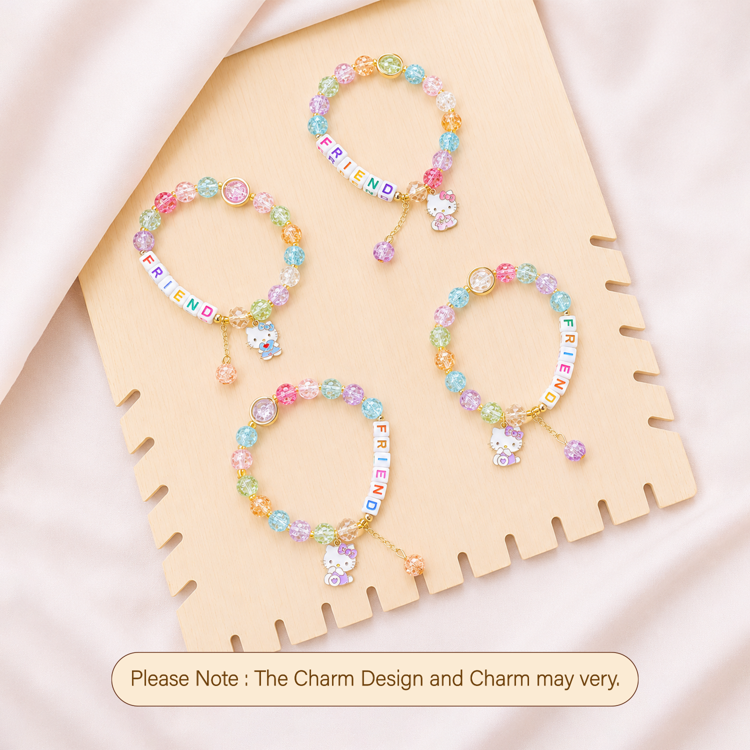 Colorful Kitty Charm Friendship Day Bracelets for Kids, Boys & Girls