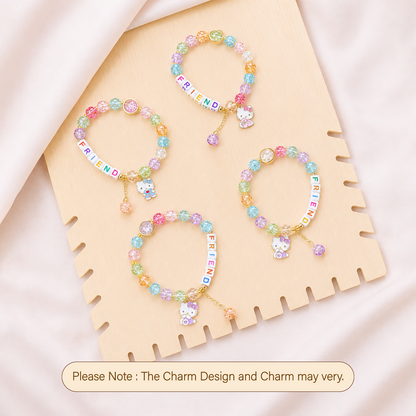 Colorful Kitty Charm Friendship Day Bracelets for Kids, Boys & Girls