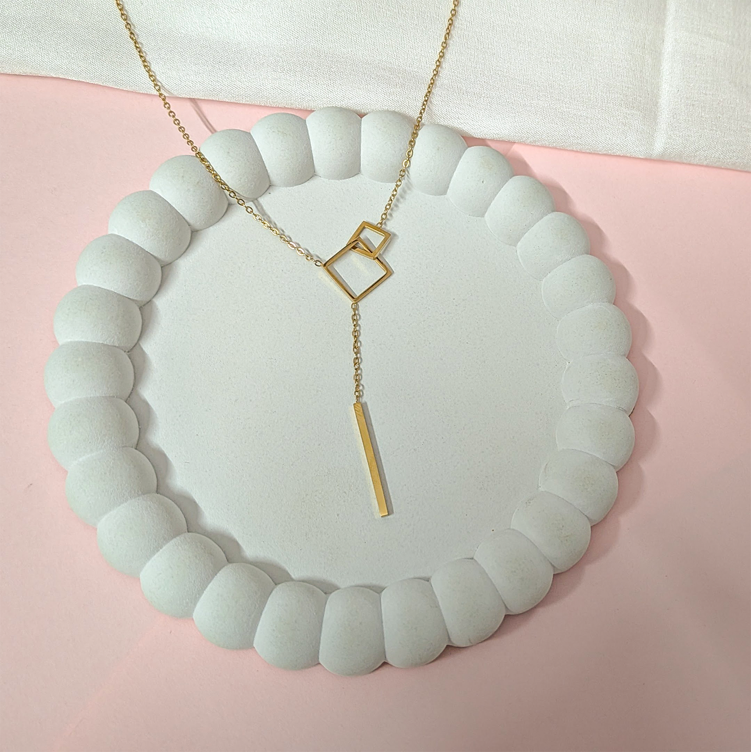 Y-shaped Sleek Vertical Drop Bar Pendant for Girls & Women's