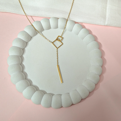 Y-shaped Sleek Vertical Drop Bar Pendant for Girls & Women's