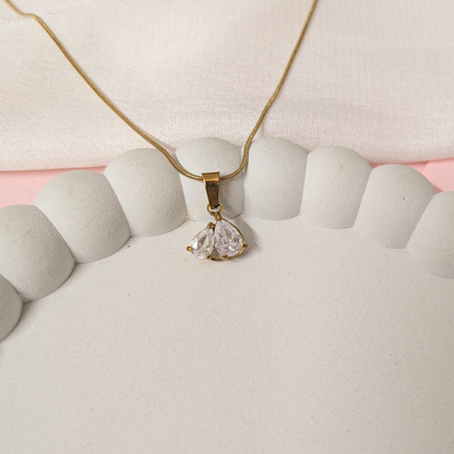 AD Stone Dual Teardrop Pendant for Girls & Women's