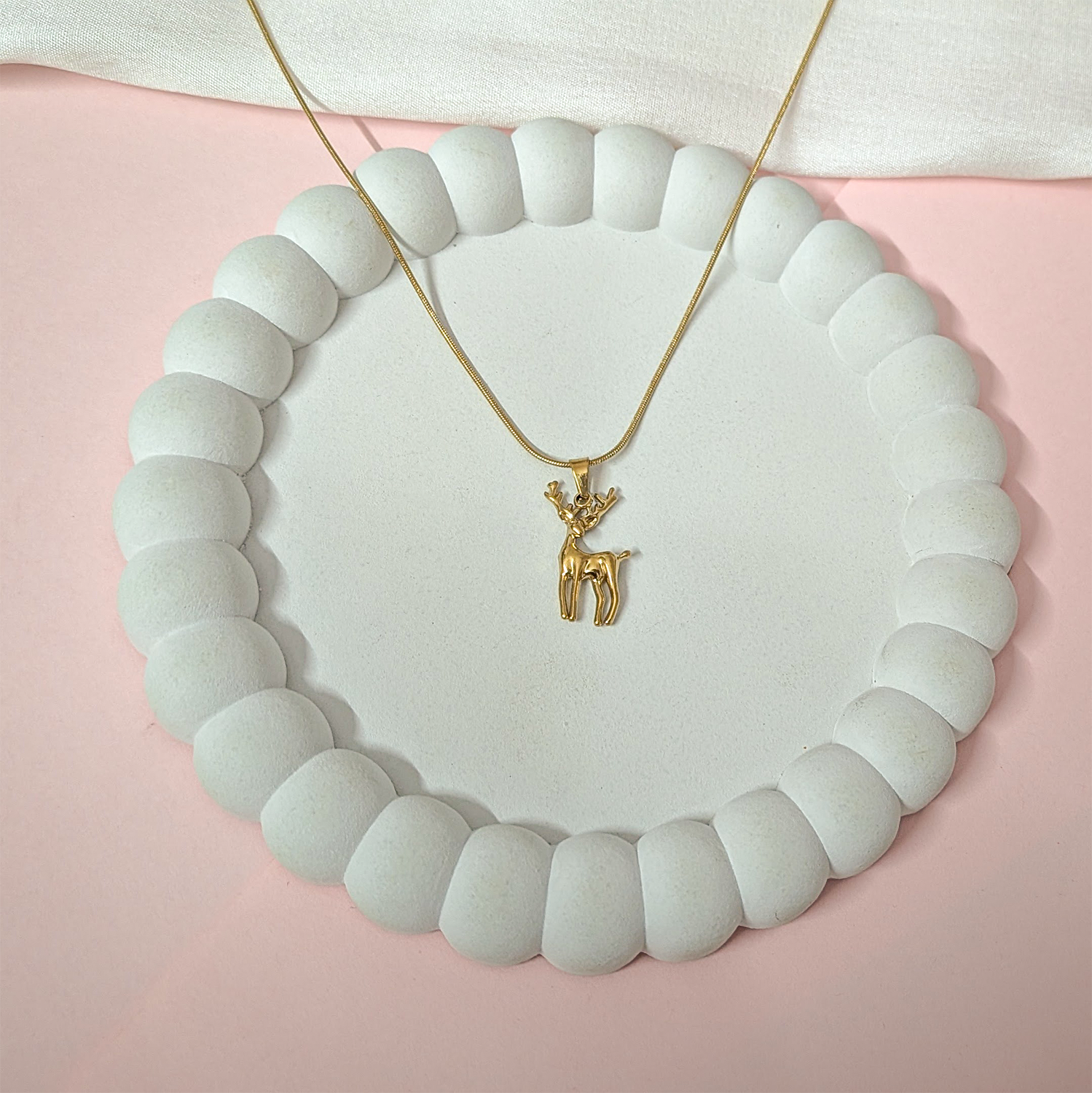 Minimalist Deer Winter ARC Pendant for Girls & Women's