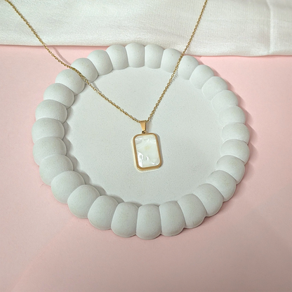 Resin Onyx Design Stainless Steel Rectangle Pendant for Girls & Women's