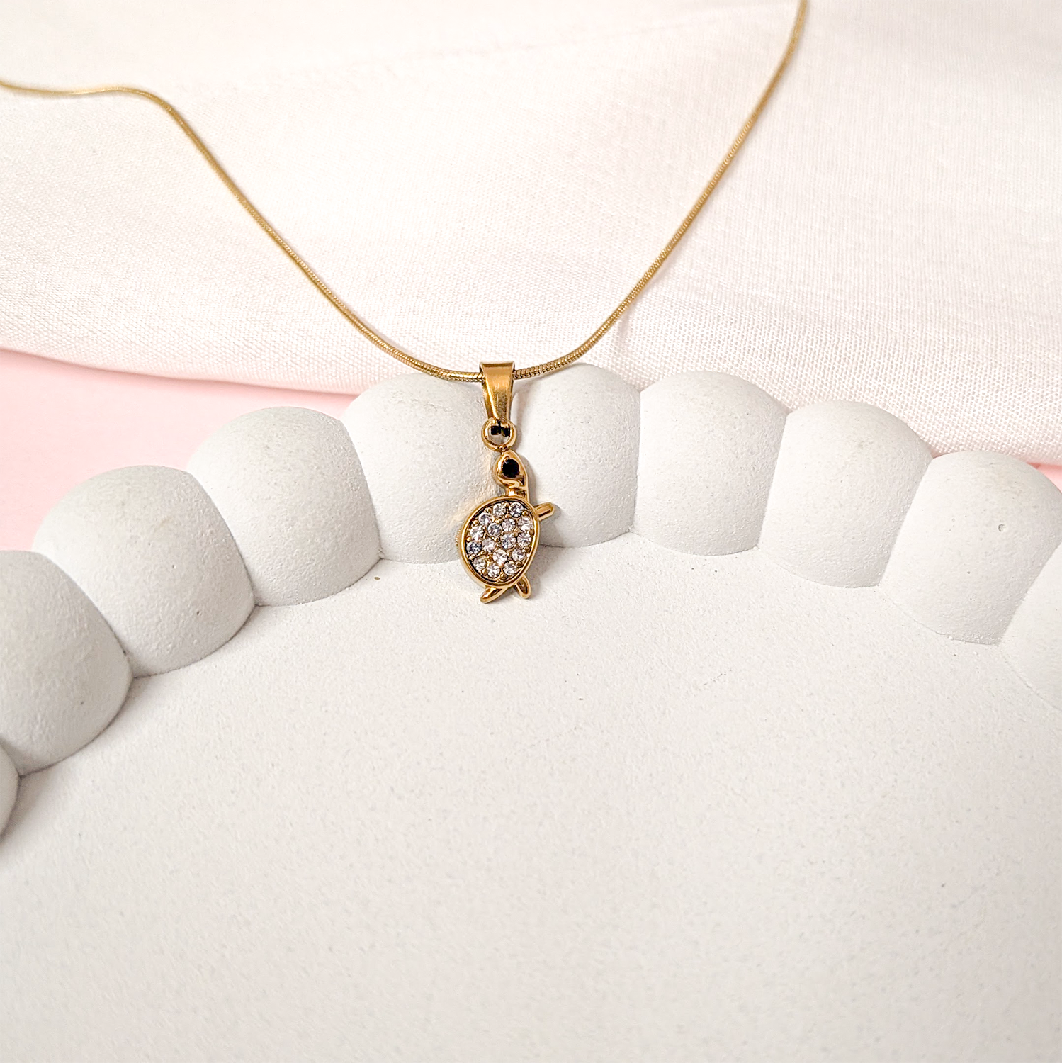 Sparkling Crystal Studded Turtle Charm Pendant for Girls & Women's