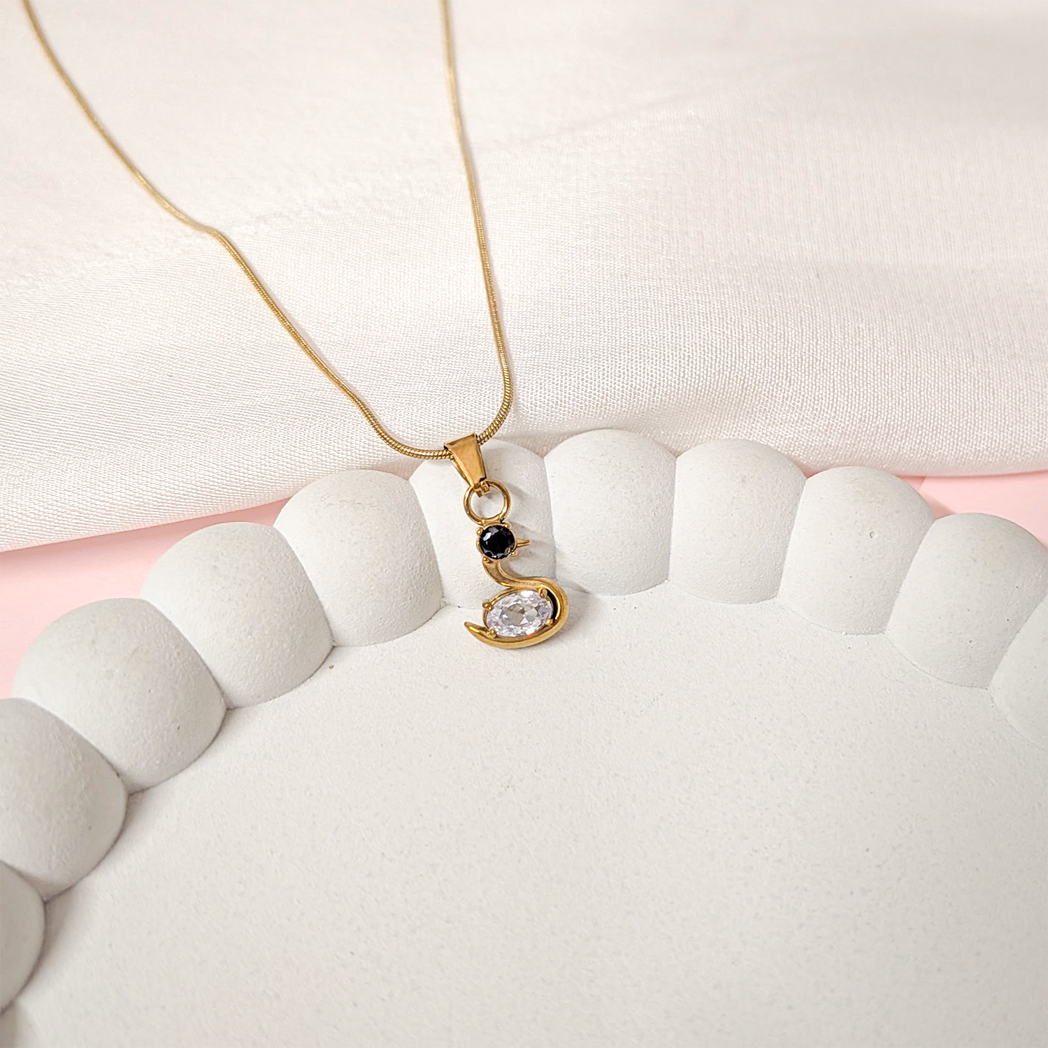 CZ Stone Swan Shaped Design Pendant for Girls & Women's
