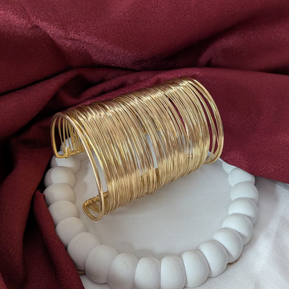 Wire Wrapped Wide Chunky Cuff Bracelet for Women & Girls