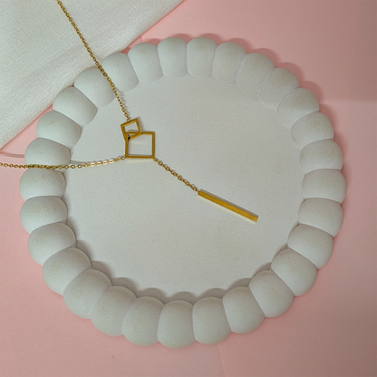 Y-shaped Sleek Vertical Drop Bar Pendant for Girls & Women's