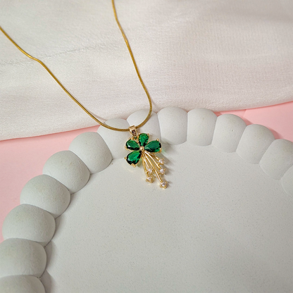 Delicate Crystal Flower Design Accented Pendant for Girls & Women's