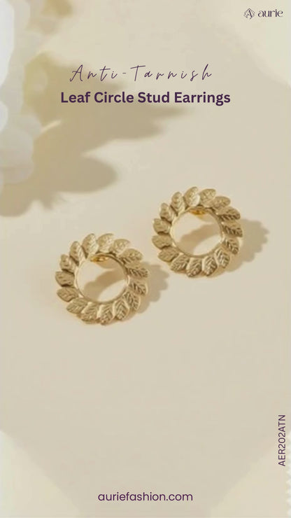 Gold Plated Shell Design Statement Stud Earrings For Girls & Women (Anti Tarnish)