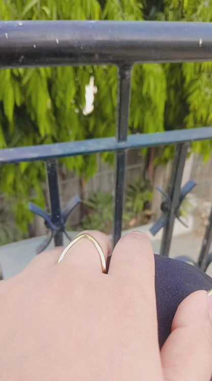 Minimalist V Shape Gold Tone Ring For Girls & Women