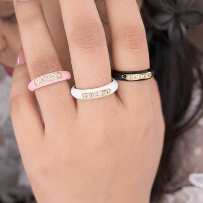 AD Stone Stainless Steel Ring Band for Men & Women
