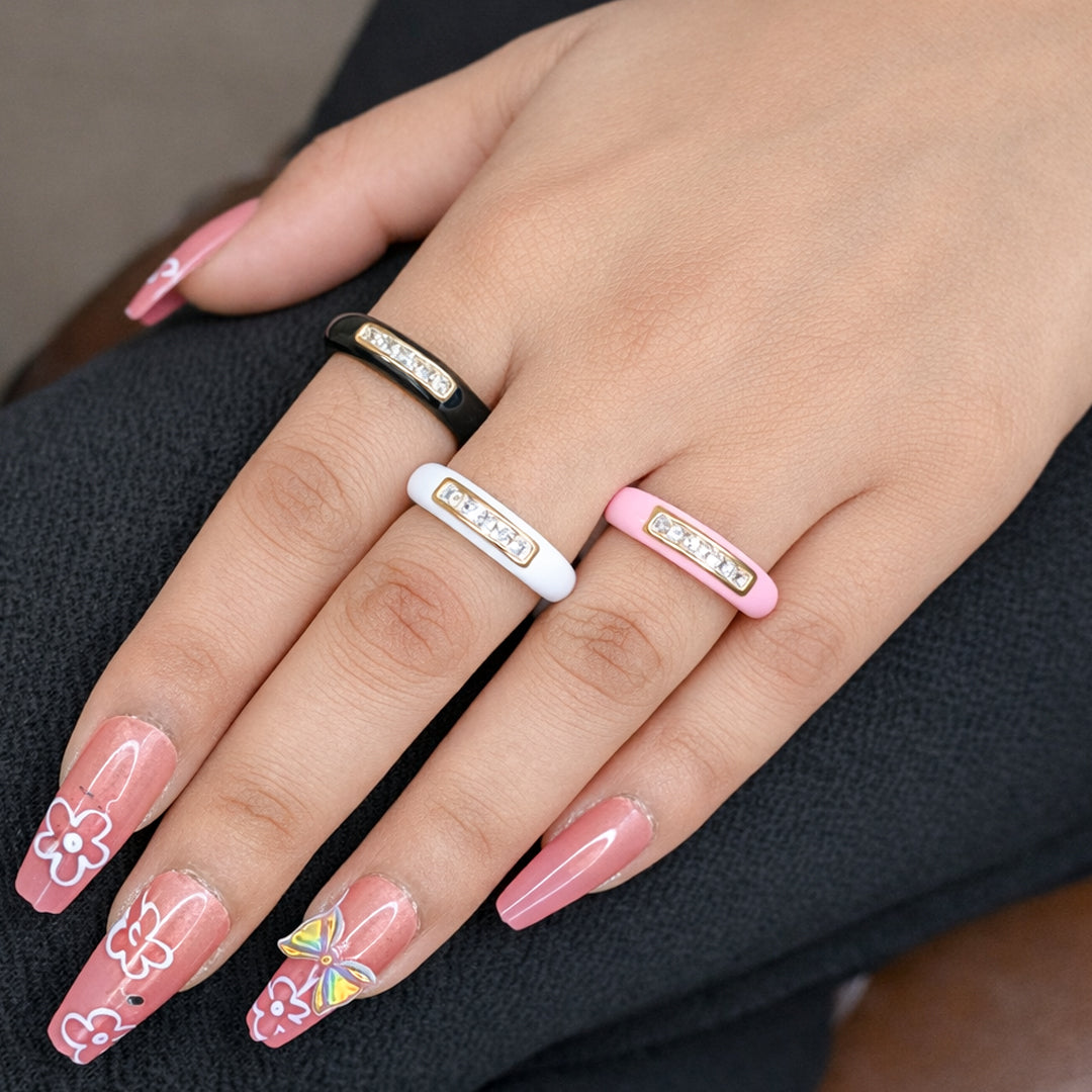 AD Stone Stainless Steel Ring Band for Men & Women